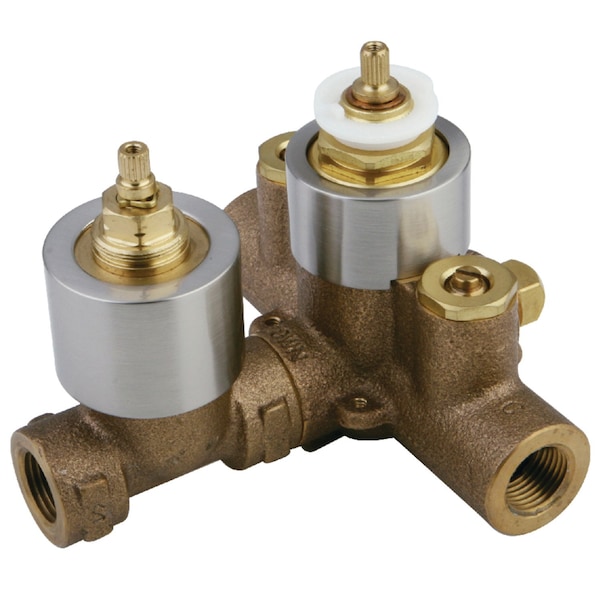 Kingston Brass Thermostatic Valve with Volume Control, Brushed Nickel KS36380V - main